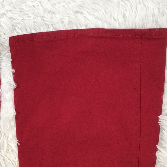 Retro hippie deep red stretch bell bottom jeans - Picture 10 of 12